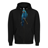 Black Hyacinth Macaw Zipper Hoodie - LillyAllenDesigns