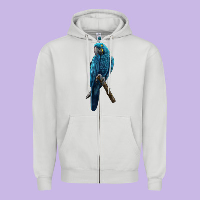 Hyacinth Macaw Zipper Hoodie Designed By Lillyallendesigns