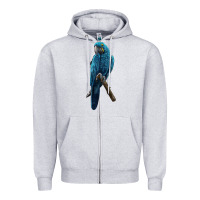Heather Grey Hyacinth Macaw Zipper Hoodie - LillyAllenDesigns