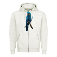 Oatmeal Heather Hyacinth Macaw Zipper Hoodie - LillyAllenDesigns