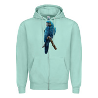 Seafoam Hyacinth Macaw Zipper Hoodie - LillyAllenDesigns