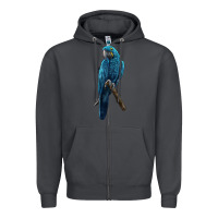 Smoke Hyacinth Macaw Zipper Hoodie - LillyAllenDesigns