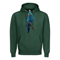 Sports Green Hyacinth Macaw Zipper Hoodie - LillyAllenDesigns