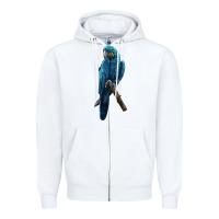 White Hyacinth Macaw Zipper Hoodie - LillyAllenDesigns