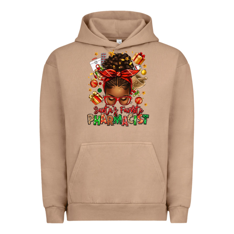 Santas Favorite Pharmacist Afro Messy Bun Urban Hoodie by texasbilliewilder | Teevron