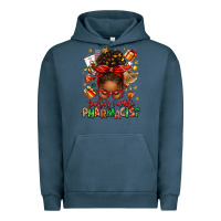 Pigment Midnight Navy santas favorite pharmacist afro messy bun Urban Hoodie - texasbilliewilder