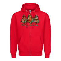 Red western christmas trees merry christmas Zipper Hoodie - Jasminsmagicworld
