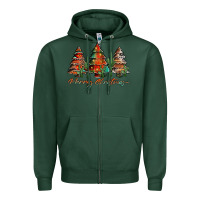 Sports Green western christmas trees merry christmas Zipper Hoodie - Jasminsmagicworld