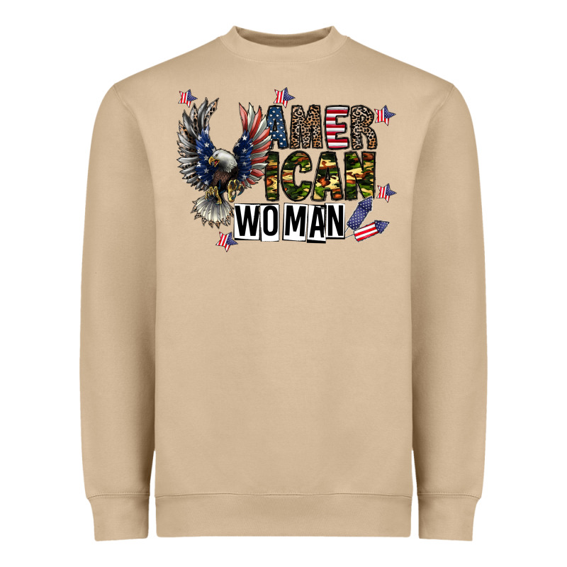 American Woman Heavyweight Sweatshirt by CowhideDigitalArt | Teevron
