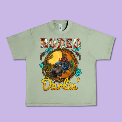 Western Rodeo Darlin' Sunset Sunflowers Weapon Urban Heavy Tee Designed By Barkaloodesign