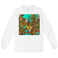 White western bull skull and cactus seamless pattern Long Sleeve Tee - BundleAndBundleShop