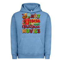 Pigment Pebble Blue hot cocoa and christmas movies Urban Hoodie - texasbilliewilder
