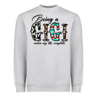 Heather Grey being a gigi makes my life complate Heavyweight Sweatshirt - CowhideDigitalArt