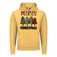 Vintage Mustard merry christmas trees Vintage Hoodie - RanaPortraitStore