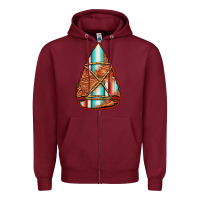 Burgundy turquoise serape tooled leather arrowhead Zipper Hoodie - Jasminsmagicworld