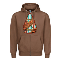 Chestnut turquoise serape tooled leather arrowhead Zipper Hoodie - Jasminsmagicworld