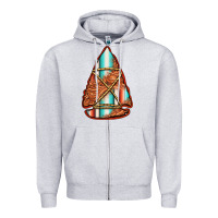 Heather Grey turquoise serape tooled leather arrowhead Zipper Hoodie - Jasminsmagicworld