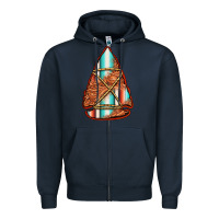 Navy turquoise serape tooled leather arrowhead Zipper Hoodie - Jasminsmagicworld
