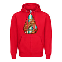 Red turquoise serape tooled leather arrowhead Zipper Hoodie - Jasminsmagicworld