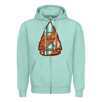 Seafoam turquoise serape tooled leather arrowhead Zipper Hoodie - Jasminsmagicworld