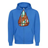 True Royal turquoise serape tooled leather arrowhead Zipper Hoodie - Jasminsmagicworld