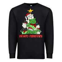 Black meowy christmas cat tree Premium Sweatshirt - MaliasSmallBusiness