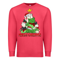 Cardinal meowy christmas cat tree Premium Sweatshirt - MaliasSmallBusiness