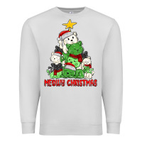Dove Grey meowy christmas cat tree Premium Sweatshirt - MaliasSmallBusiness