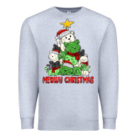 Heather Grey meowy christmas cat tree Premium Sweatshirt - MaliasSmallBusiness