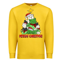 Lemon meowy christmas cat tree Premium Sweatshirt - MaliasSmallBusiness