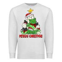 Oatmeal Heather meowy christmas cat tree Premium Sweatshirt - MaliasSmallBusiness