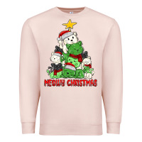 Pale Pink meowy christmas cat tree Premium Sweatshirt - MaliasSmallBusiness