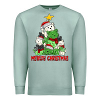 Seafoam meowy christmas cat tree Premium Sweatshirt - MaliasSmallBusiness