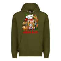 Army Green baker life gnome Premium Hoodie - BarkalooDesign