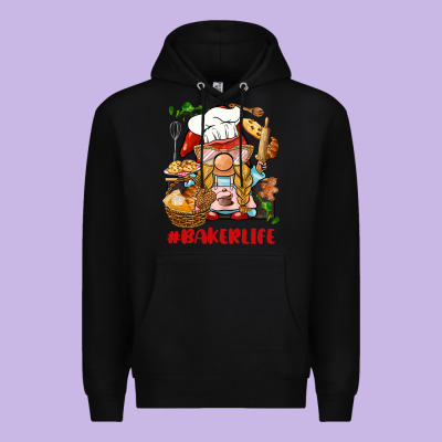 Baker Life Gnome Premium Hoodie Designed By Barkaloodesign