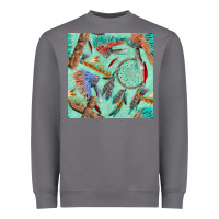 Pipe Tomahawk Dreamcatcher Headdress Seamless Patt Heavyweight Sweatshirt | Teevron