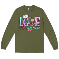 Army Green love nurse Long Sleeve Tee - BundleAndBundleShop