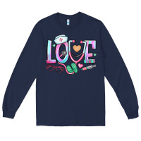 Navy love nurse Long Sleeve Tee - BundleAndBundleShop