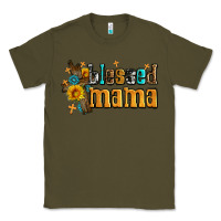 Army Green blessed mama Classic Tee - AdoDesignShop