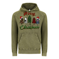 Vintage Olive merry christmas trees Vintage Hoodie - RanaPortraitStore