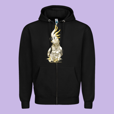 Cockatoo Bird Zipper Hoodie Designed By Lillyallendesigns