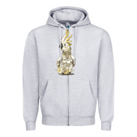 Heather Grey Cockatoo Bird Zipper Hoodie - LillyAllenDesigns