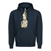 Navy Cockatoo Bird Zipper Hoodie - LillyAllenDesigns