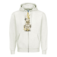 Oatmeal Heather Cockatoo Bird Zipper Hoodie - LillyAllenDesigns