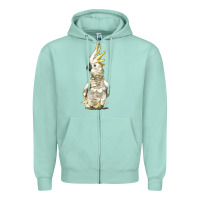 Seafoam Cockatoo Bird Zipper Hoodie - LillyAllenDesigns