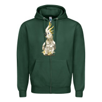 Sports Green Cockatoo Bird Zipper Hoodie - LillyAllenDesigns