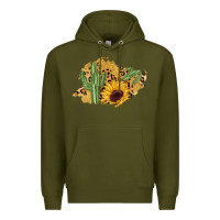 Army Green cactus leopard sunflower glitter  patch Premium Hoodie - AdoDesignShop