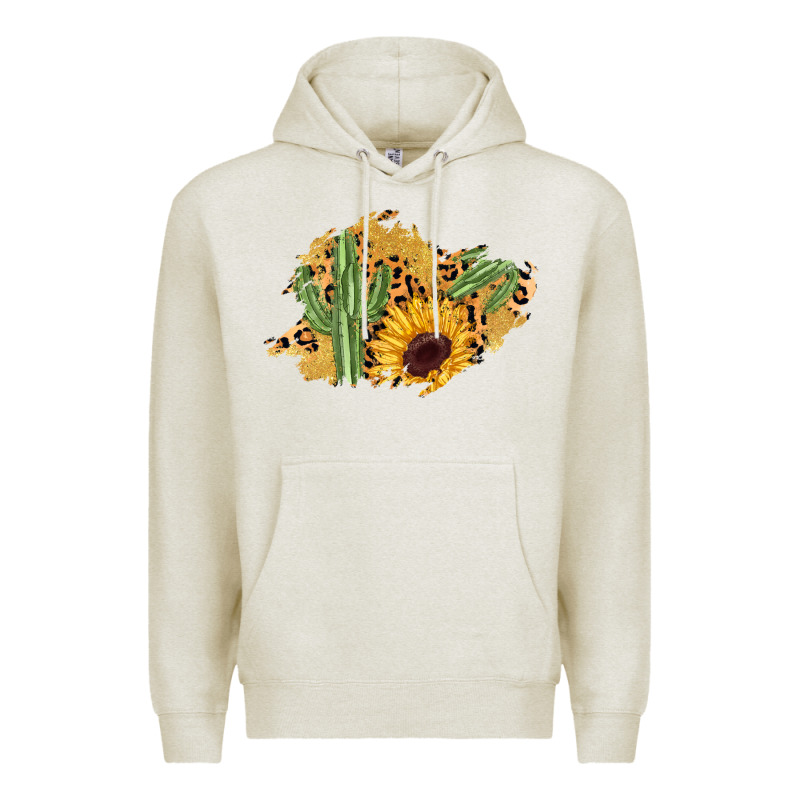 Cactus Leopard Sunflower Glitter  Patch Premium Hoodie by AdoDesignShop | Teevron