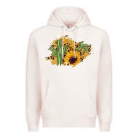 Pale Pink cactus leopard sunflower glitter  patch Premium Hoodie - AdoDesignShop
