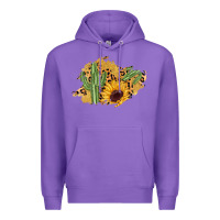 Purple cactus leopard sunflower glitter  patch Premium Hoodie - AdoDesignShop